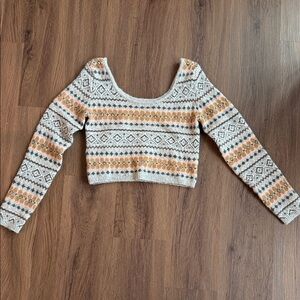 American Eagle Outfitters Geometric Knit Crop Top
